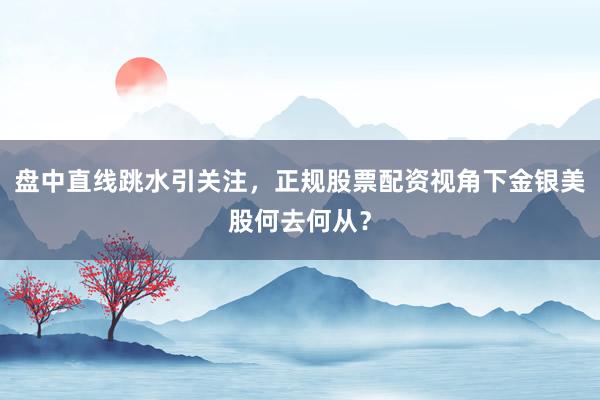 盘中直线跳水引关注，正规股票配资视角下金银美股何去何从？