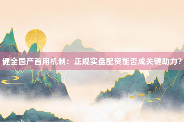 健全国产首用机制：正规实盘配资能否成关键助力？
