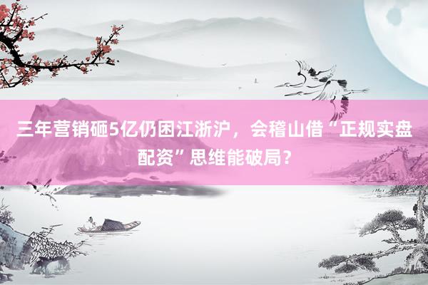 三年营销砸5亿仍困江浙沪，会稽山借“正规实盘配资”思维能破局？