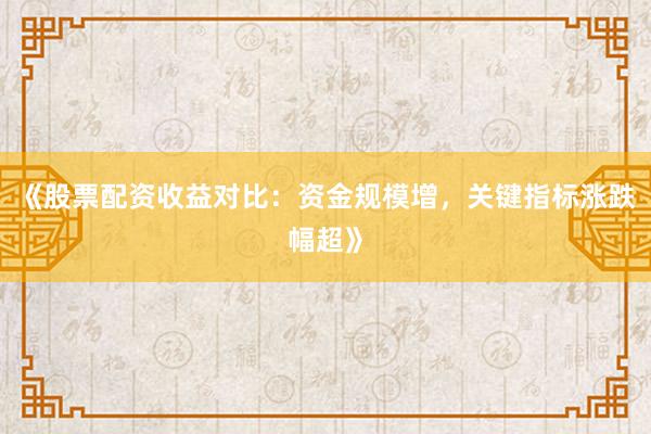 《股票配资收益对比：资金规模增，关键指标涨跌幅超》