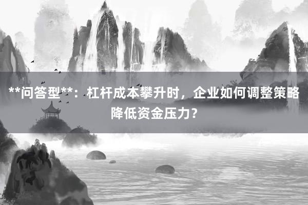**问答型**：杠杆成本攀升时，企业如何调整策略降低资金压力？