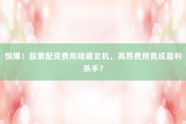 惊爆！股票配资费用暗藏玄机，高昂费用竟成盈利杀手？