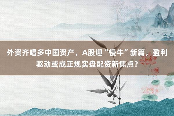 外资齐唱多中国资产，A股迎“慢牛”新篇，盈利驱动或成正规实盘配资新焦点？