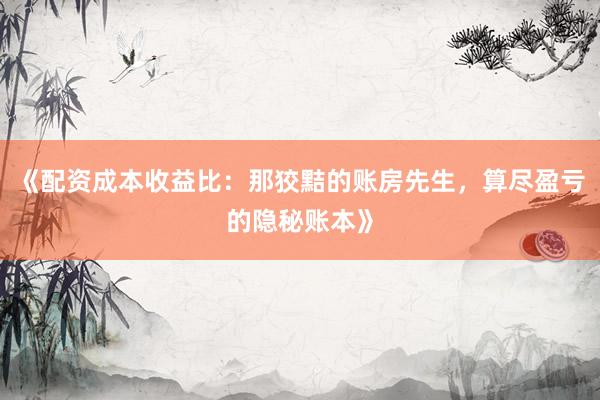 《配资成本收益比：那狡黠的账房先生，算尽盈亏的隐秘账本》
