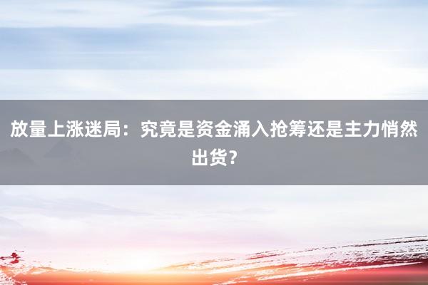 放量上涨迷局：究竟是资金涌入抢筹还是主力悄然出货？