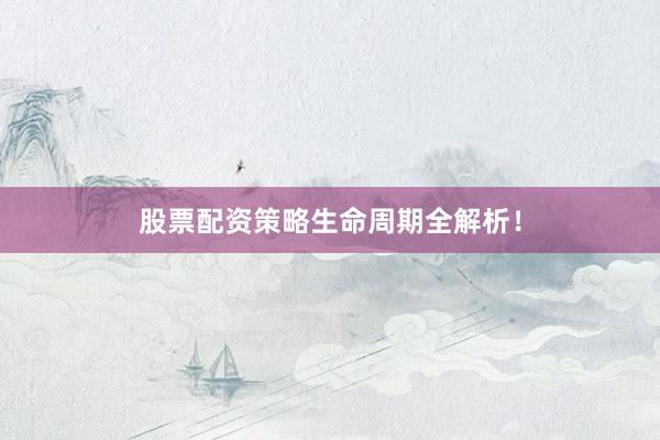 股票配资策略生命周期全解析！