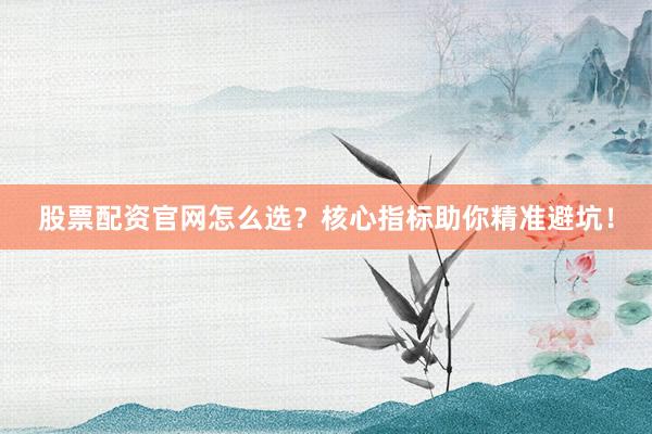 股票配资官网怎么选？核心指标助你精准避坑！